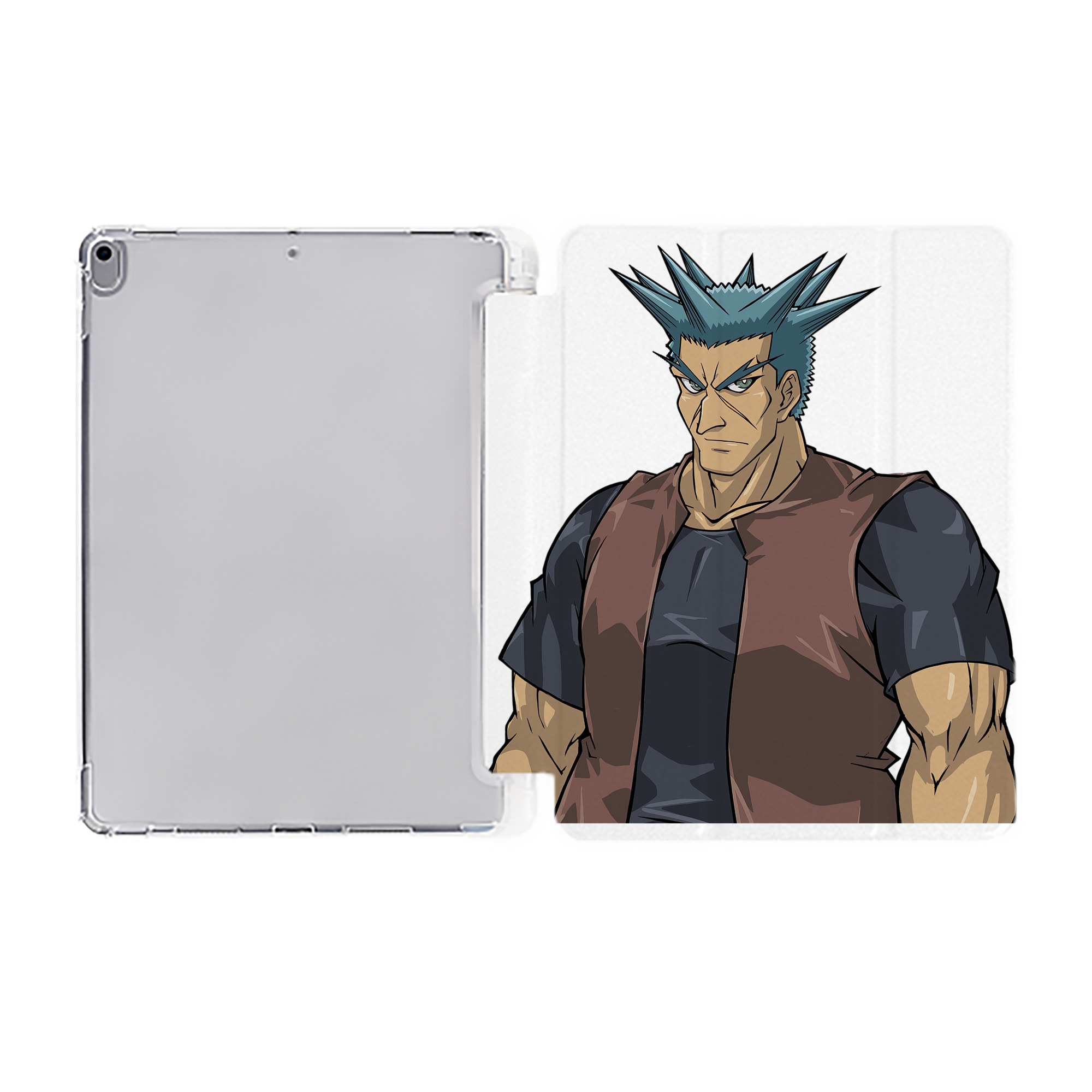 （画像用） 遊☆戯☆王 Yu-Gi-Oh! IPad ケース ペン収納付き 三つ折りスタンド PUレザー×シリコン 対応機種9.5/10.5/10.9インチ